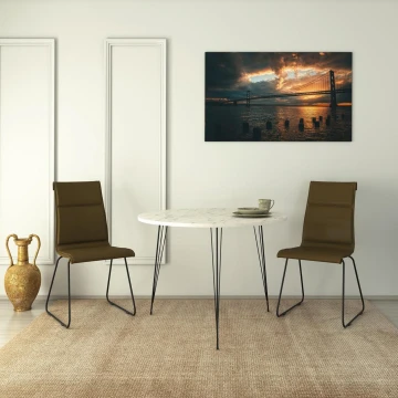 Valgomojo stalas SANDALF 75x90 cm baltas/juodas