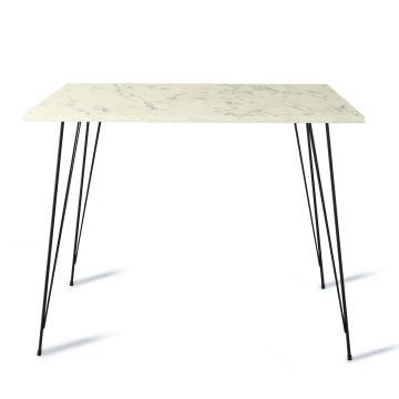 Valgomojo stalas SANDALF 75x90 cm baltas/juodas
