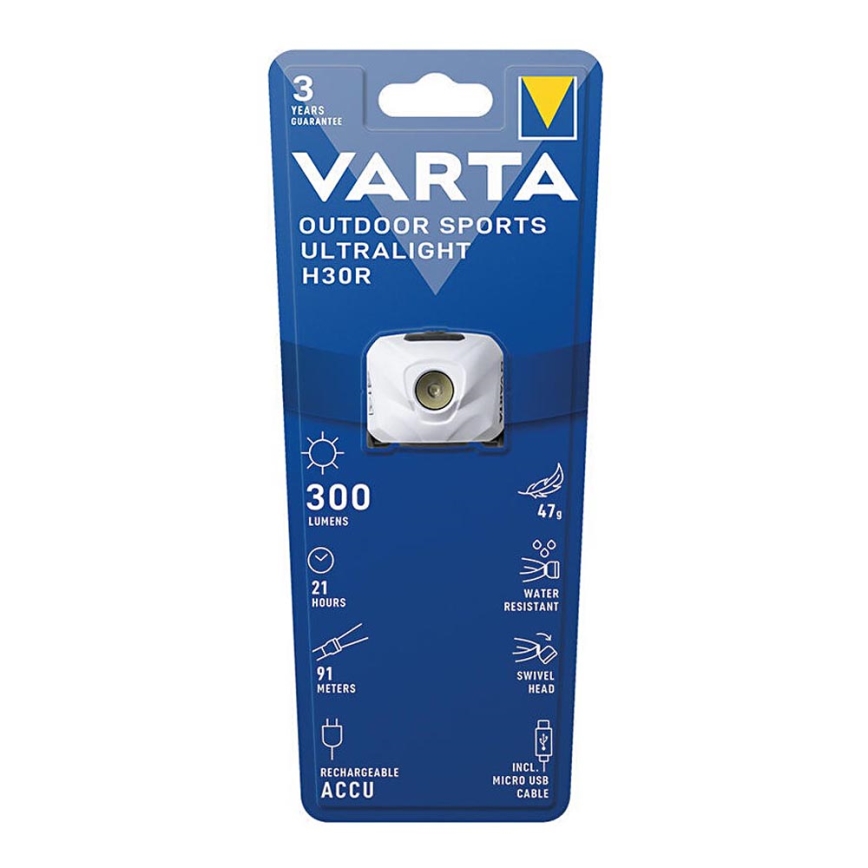 Varta 18631101401 - LED Pritemdomas įkraunamas galvos žibintas OUTDOOR SPORTS LED/5V IPX4 balta