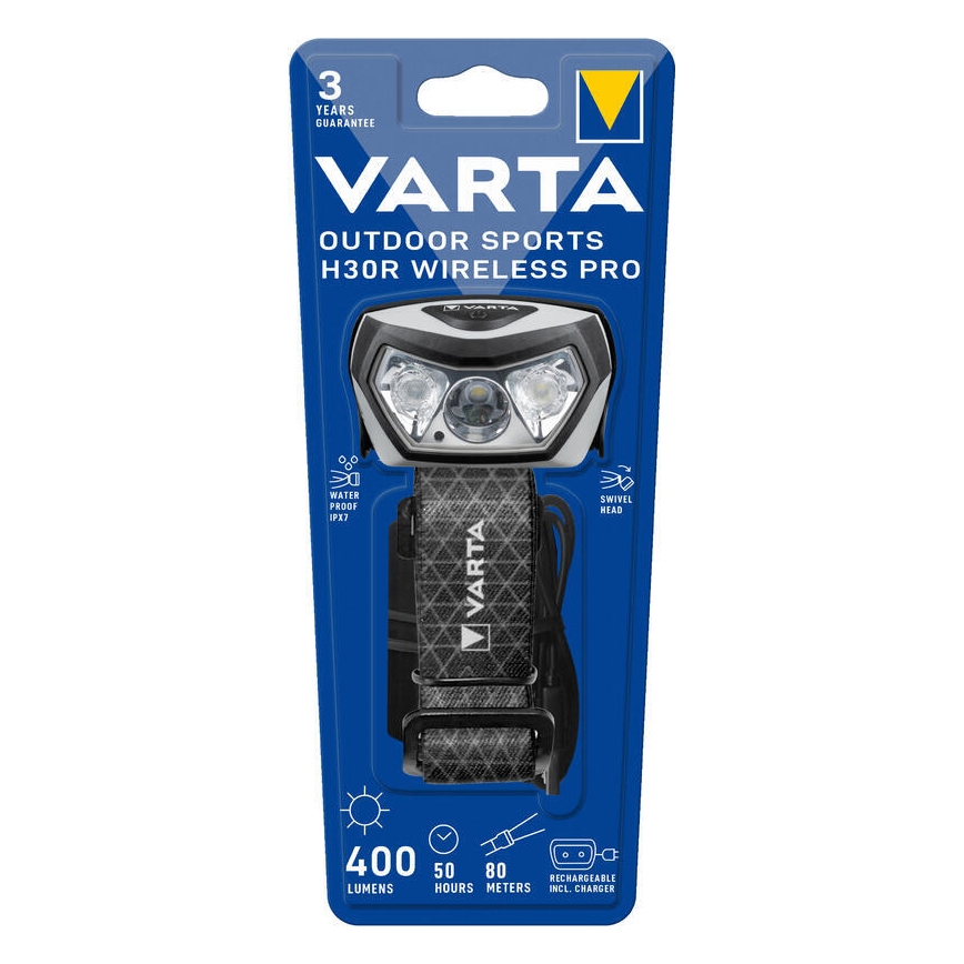 Varta 18650101401 - LED Pritemdomas įkraunamas galvos žibintasOUTDOOR SPORTS LED/5V 1800mAh IPX7