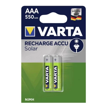 Varta 56733 - 2 vnt įkraunamos baterijos SOLAR ACCU AAA NiMH/550mAh/1,2V