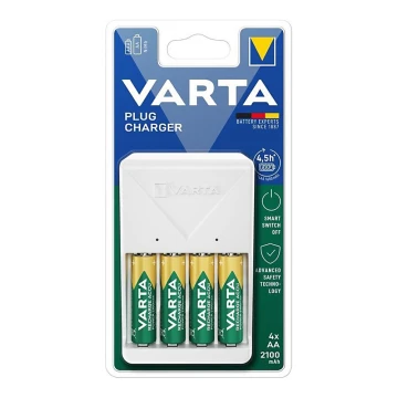 Varta 57657101451 - Baterijos įkroviklis 4xAA/AAA 2100mAh 230V