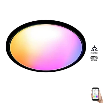 WiZ - LED RGB pritemdomas lubinis šviestuvas SUPERSLIM LED/22W/230V 2700-6500K Wi-Fi juoda