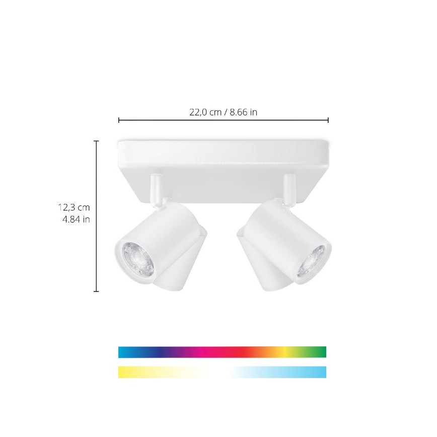 WiZ - LED RGBW Reguliuojamas akcentinis šviestuvas IMAGEO 4xGU10/4,9W/230V 2200-6500K Wi-Fi CRI 90 baltas