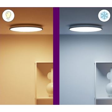 WiZ - LED RGBW Reguliuojamas lubinis šviestuvas RUNE LED/21W/230V 2200-6500K Wi-Fi juodas