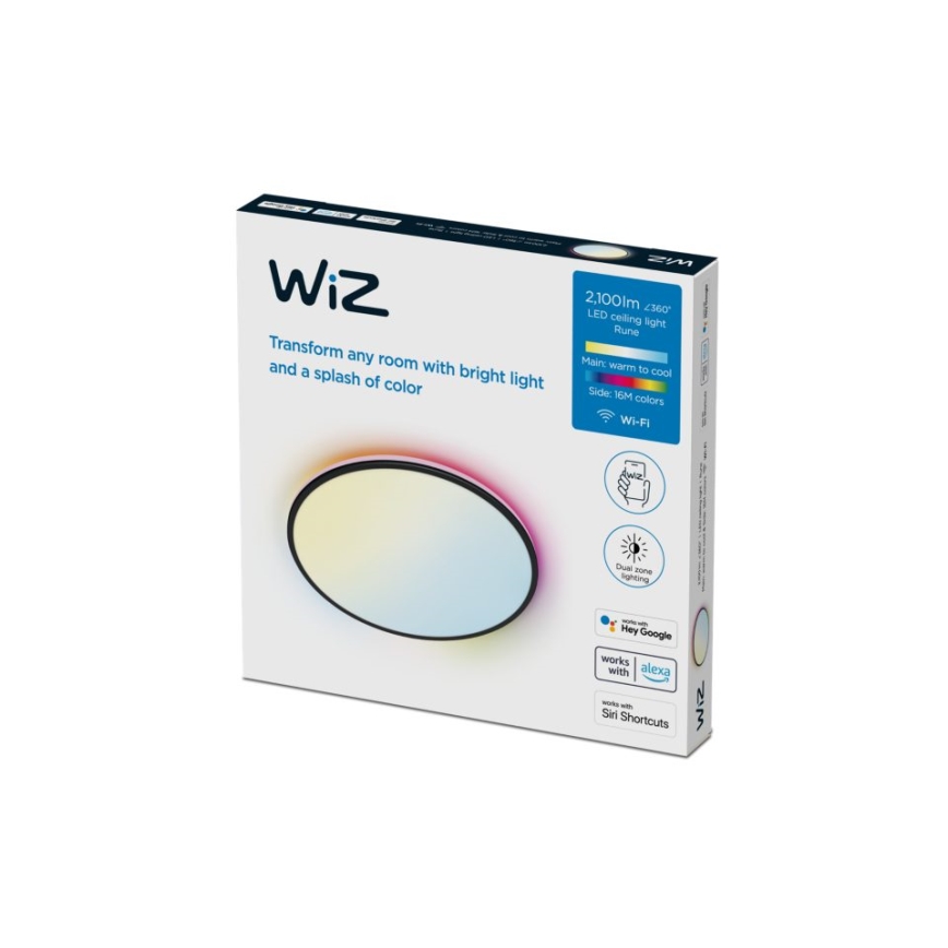 WiZ - LED RGBW Reguliuojamas lubinis šviestuvas RUNE LED/21W/230V 2200-6500K Wi-Fi juodas