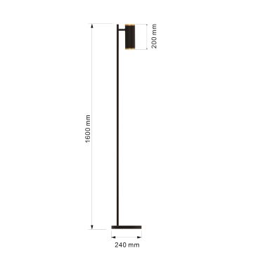 Wofi 3003-104 - LED pritemdomas toršeras TOULOUSE LED/10W/230V juoda/auksas