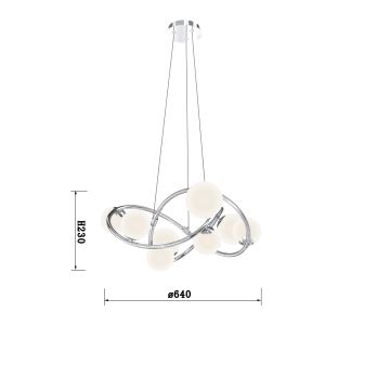 Wofi 7014-807 - LED Pakabinamas sietynas NANCY 8xG9/3,5W/230V blizgus chromas