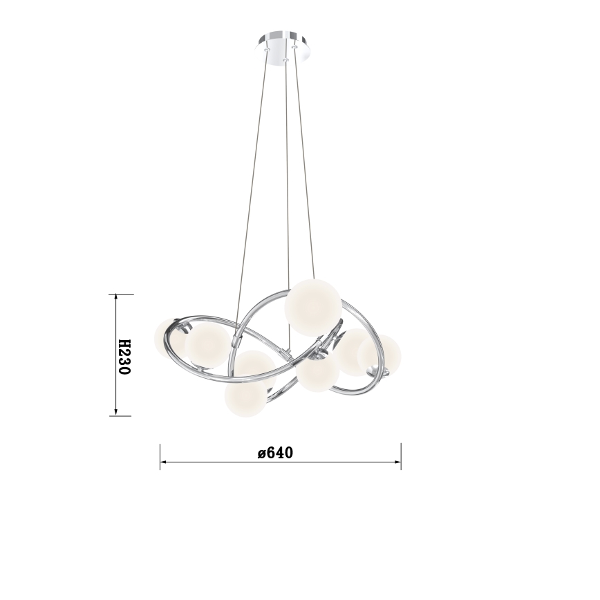 Wofi 7014-807 - LED Pakabinamas sietynas NANCY 8xG9/3,5W/230V blizgus chromas