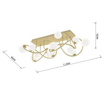 Wofi 9014-1201 - LED Ant pagrindo montuojamas sietynas NANCY 12xG9/3,5W/230V auksas/balta