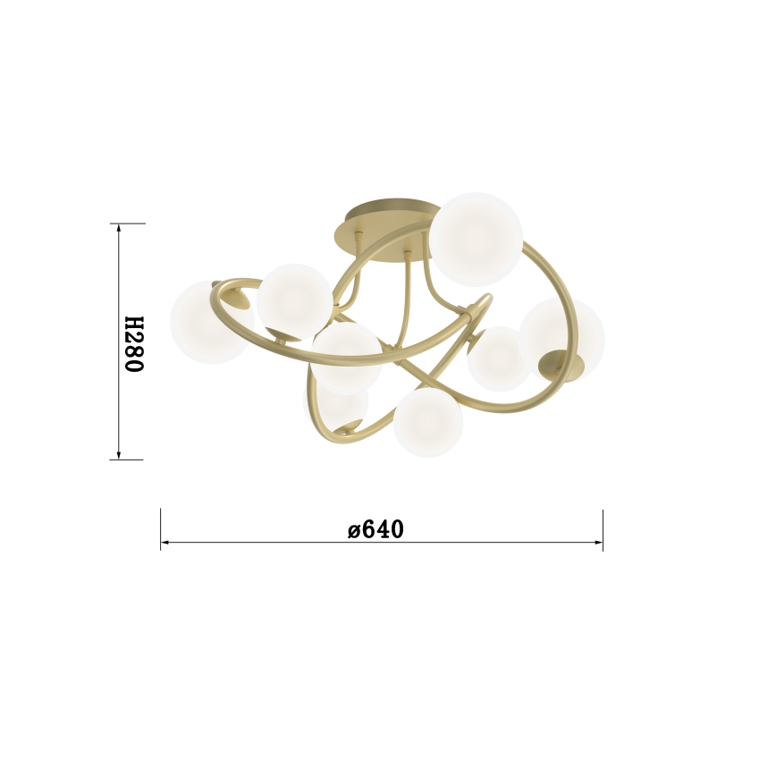 Wofi 9014-801 - LED Ant pagrindo montuojamas sietynas NANCY 8xG9/3,5W/230V auksas/balta