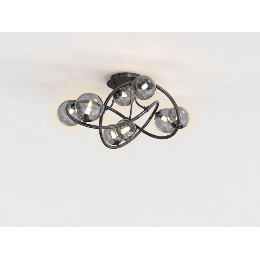 Wofi 9014-805 - LED Ant pagrindo montuojamas sietynas NANCY 8xG9/3,5W/230V juodas chromas