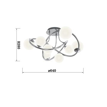 Wofi 9014-807 - LED Ant pagrindo montuojamas sietynas NANCY 8xG9/3,5W/230V blizgus chromas