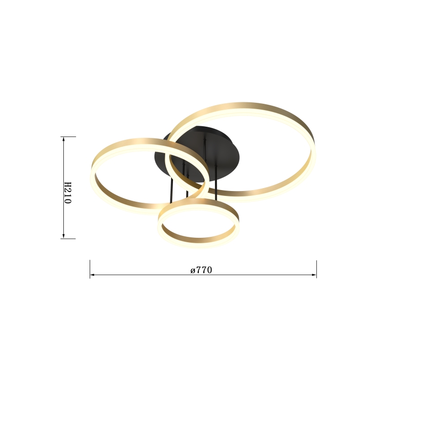 Wofi 9049-401 - LED Pritemdomas tvirtinamas sietynas PERPIGNAN LED/51W/230V auksas