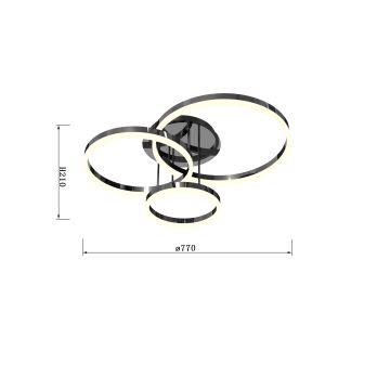 Wofi 9049-405 - LED Pritemdomas tvirtinamas sietynas PERPIGNAN LED/51W/230V juodas chromas