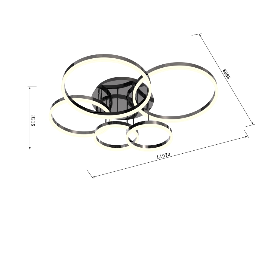 Wofi 9049-605 - LED Pritemdomas tvirtinamas sietynas PERPIGNAN LED/80W/230V juodas chromas