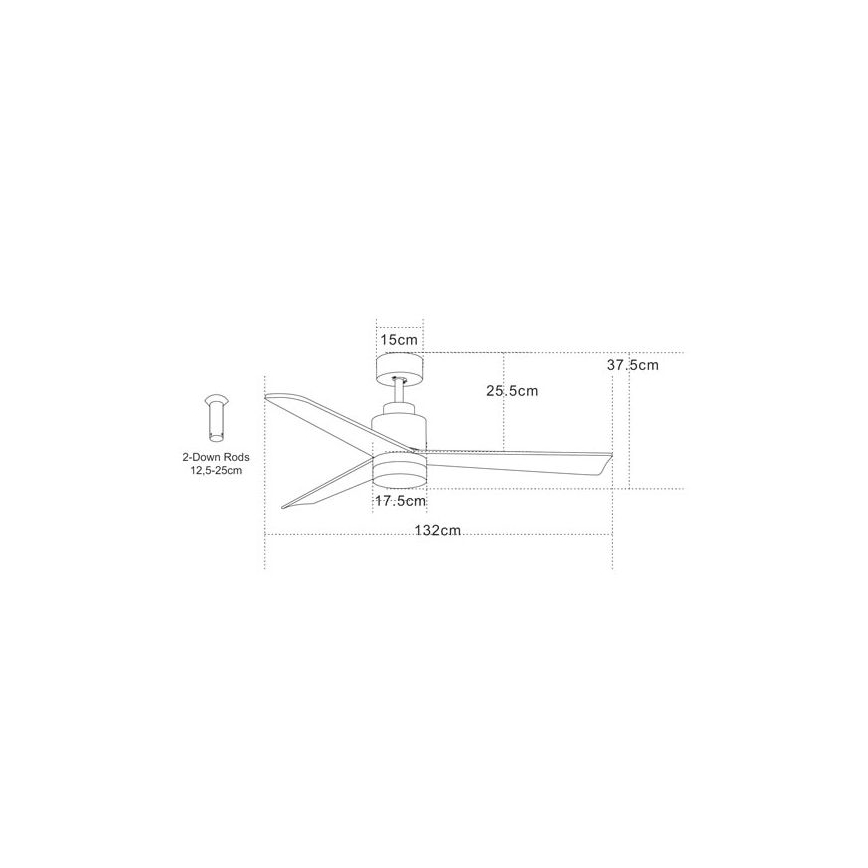 Zambelis 19135 - LED lubinis ventiliatorius LED/15W/230V 3000/4000/6000K + nuotolinio valdymo pultas