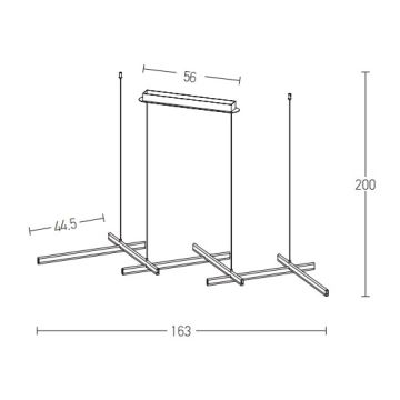 Zambelis 1948 - LED Reguliuojamas pakabinamas sietynas LED/85W/230V juoda