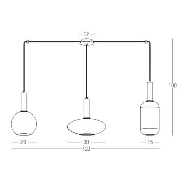 Zambelis 22151 - Pakabinamas sietynas 3xE27/40W/230V auksas