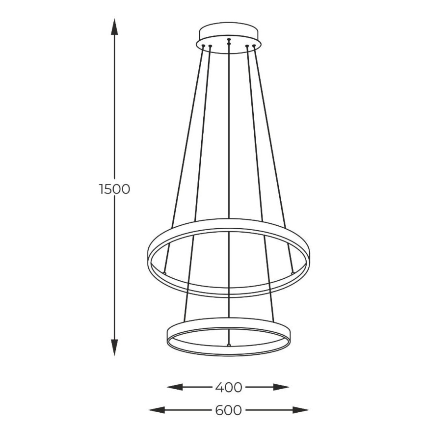 Zuma Line - LED Pakabinamas sietynas LED/50W/230V 3000/4000/6000K diametras 60 cm juoda