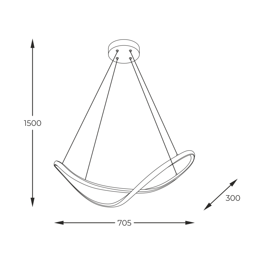 Zuma Line - LED Pakabinamas sietynas LED/45W/230V 3000/4000/6000K juoda