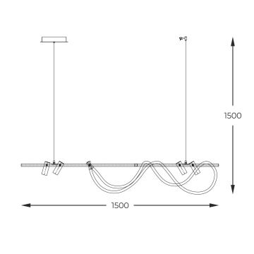 Zuma Line - LED Reguliuojamas pakabinamas sietynas LED/60W + LED/7,5W/230V 2700-6000K juoda/auksas + nuotolinio valdymo pultas