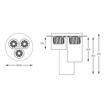 Zuma Line - LED Ant pagrindo montuojamas sietynas 3xLED/5W/230V žalvaris