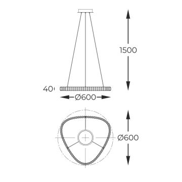 Zuma Line - LED Pritemdomas krištolo pakabinamas sietynas LED/25W/230V 2700-6000K + nuotolinio valdymo pultas