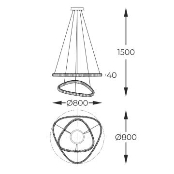 Zuma Line - LED Pritemdomas krištolo pakabinamas sietynas LED/36W/230V 2700-6000K + nuotolinio valdymo pultas