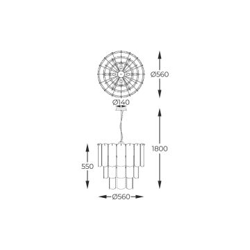 Zuma Line - Pakabinamas sietynas 14xE14/40W/230V juoda