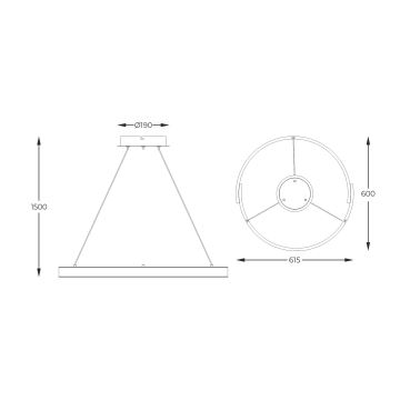 Zuma Line - LED Reguliuojamas pakabinamas sietynas LED/30W/230V juoda/auksas