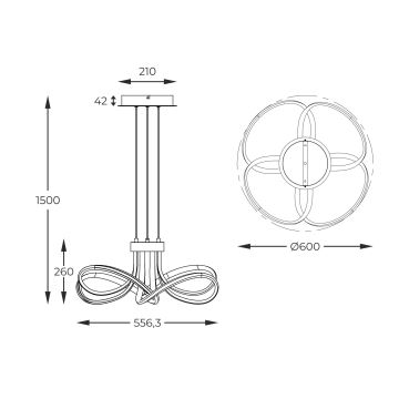 Zuma Line - LED Reguliuojamas pakabinamas sietynas LED/45W/230V pilka/auksas