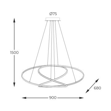 Zuma Line - LED Pritemdomas pakabinamas sietynas LED/56W/230V auksas