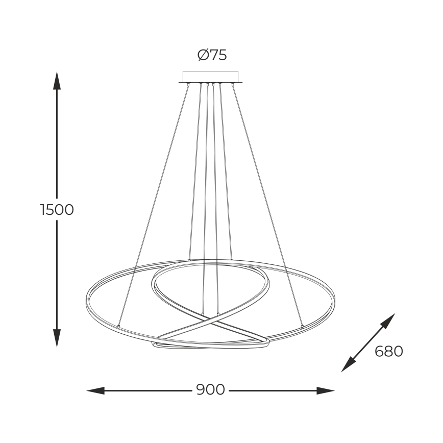 Zuma Line - LED Pritemdomas pakabinamas sietynas LED/56W/230V auksas