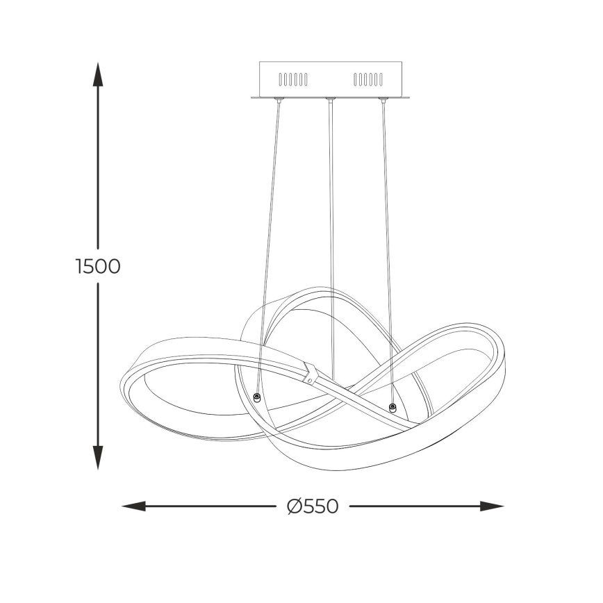 Zuma Line - LED Pritemdomas pakabinamas sietynas LED/44W/230V juoda