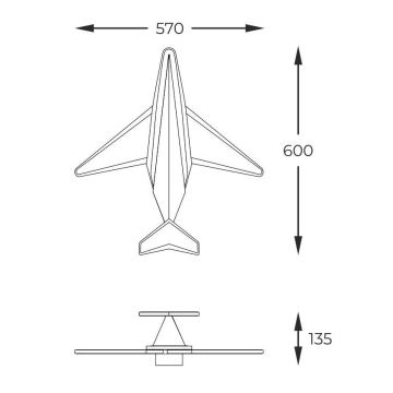 Zuma Line - LED šviesos reguliavimas Vaikiškas sieninis šviestuvas LED/24W/230V airplane