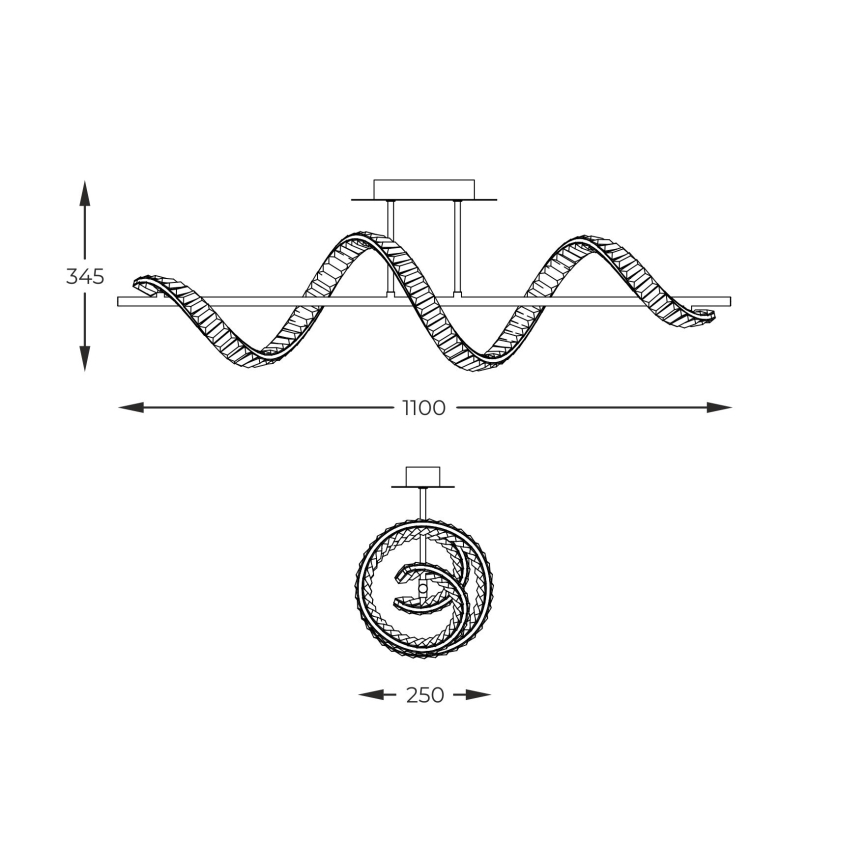 Zuma Line - LED Pritemdomas krištolo sietynas ant stulpo LED/24,5W/230V 2700-6000K + nuotolinio valdymo pultas