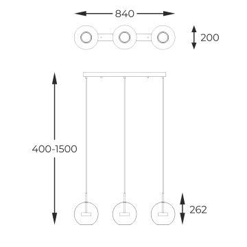 Zuma Line - LED Pakabinamas sietynas 3xLED/5W/230V auksas