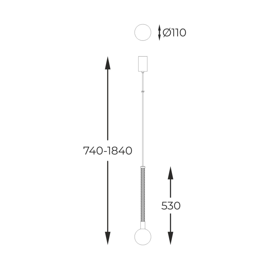 Zuma Line - Pakabinamas sietynas 1xG9/6W/230V žalvaris